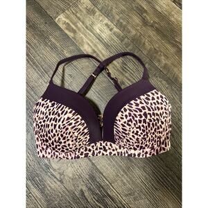 Victoria's Secret The Angel Convertible Bikini Top 32DD Cheetah Purple animal